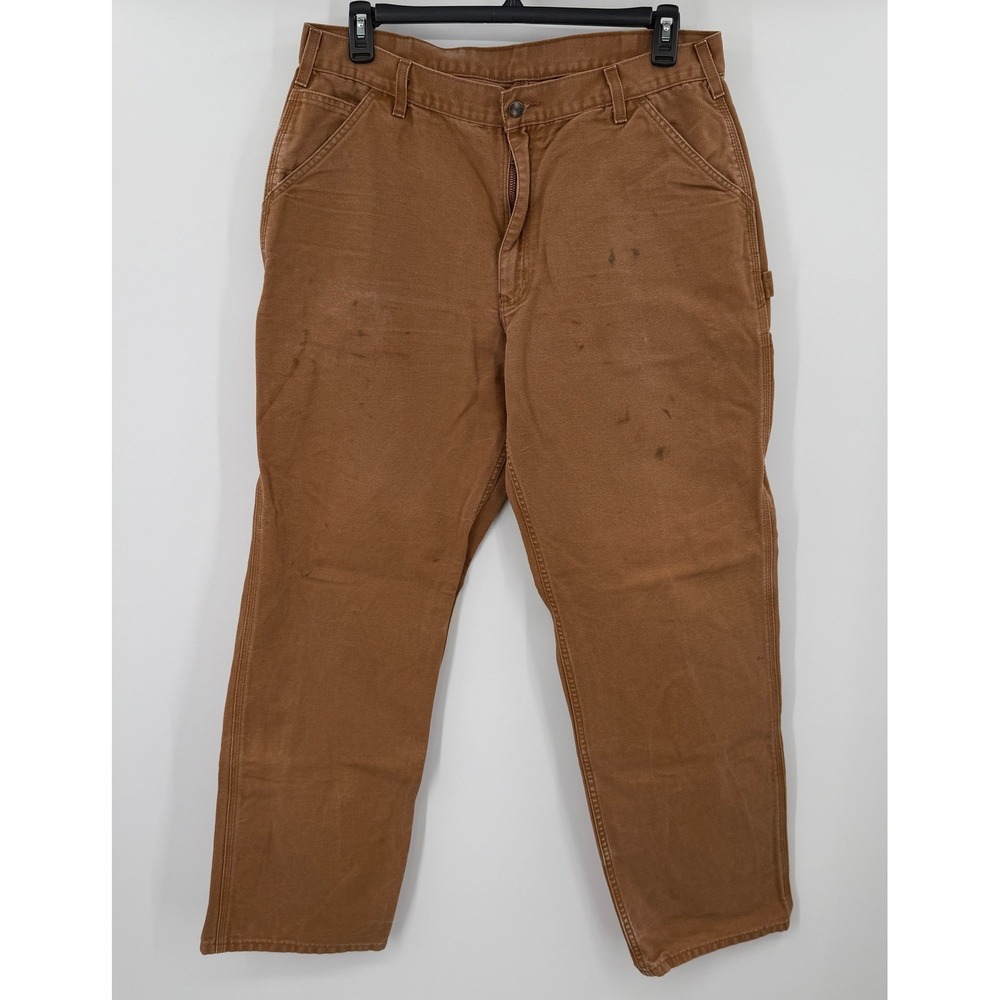 Carhartt B11-BRN Brown Duck Canvas Loose Fit Carpenter Pants Mens 38x34
